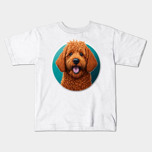 Golden Doodle Portrait Kids T-Shirt by SpriteGuy95